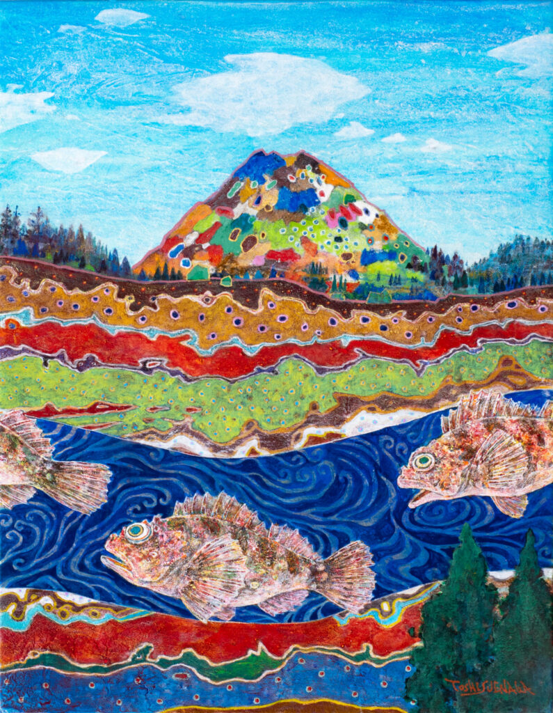 末永敏明による日本橋三越本店本館美術特選画廊 絵画展作品『カサゴのジャーニー』