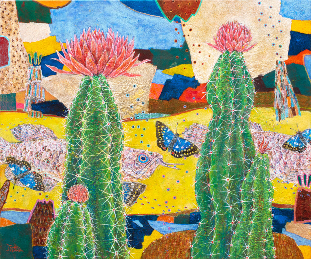 末永敏明による日本橋三越本店本館美術特選画廊 絵画展作品『生きもののモザイク』